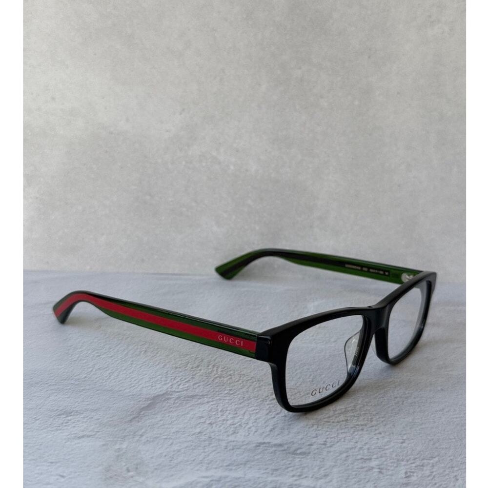 NEW Gucci GG0006OAN Unisex Black Striped Eyeglasses Frames